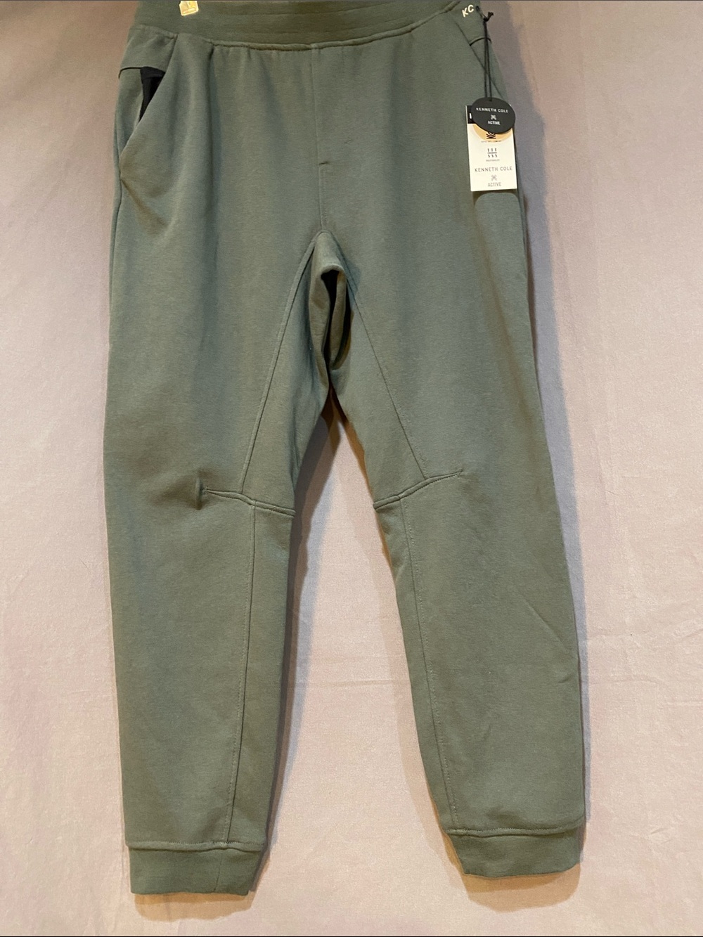 Kenneth Cole Olive Green Joggers with Cuffed Ankles and pockets